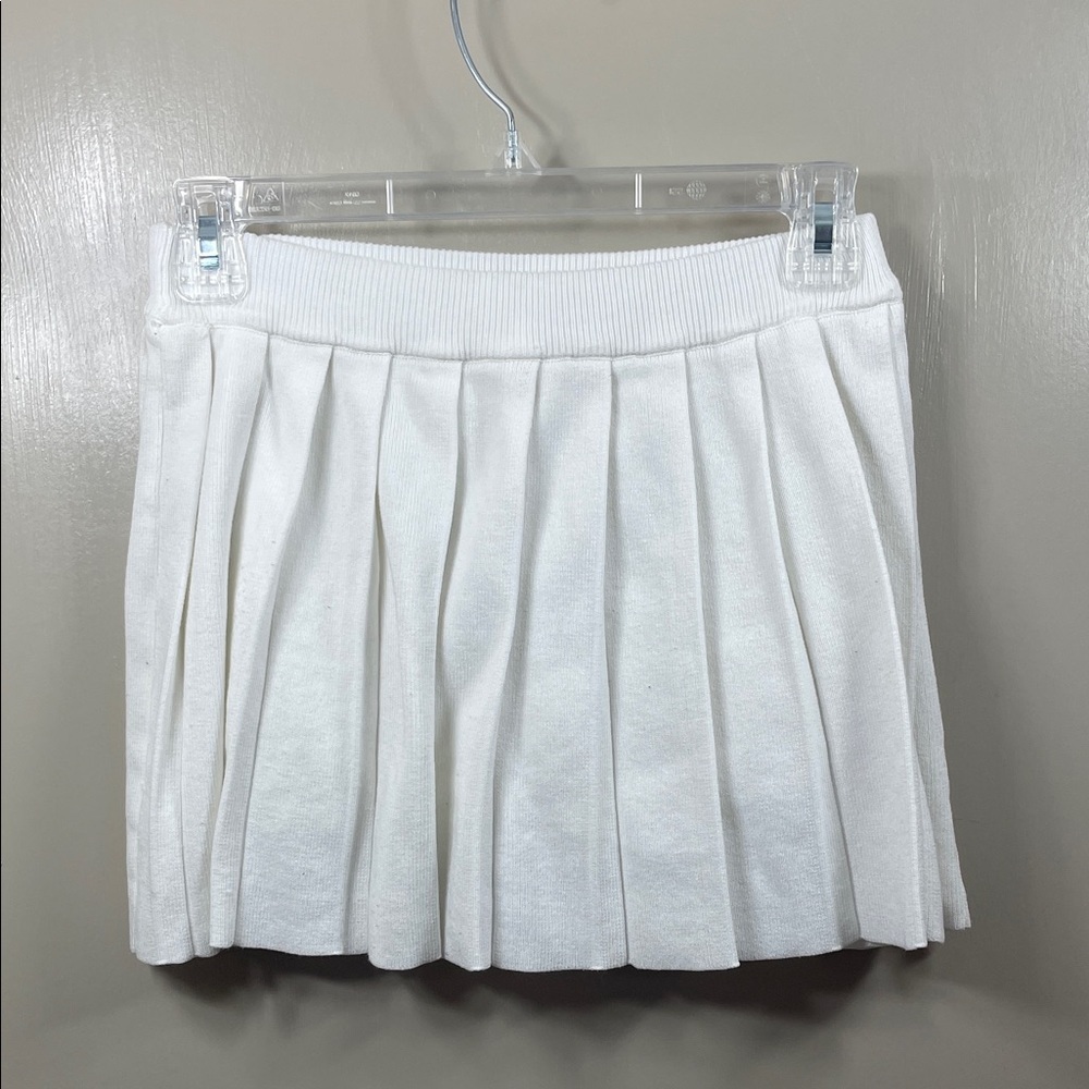 Preppy Daisy Pleated Tennis Mini Skirt Size S White